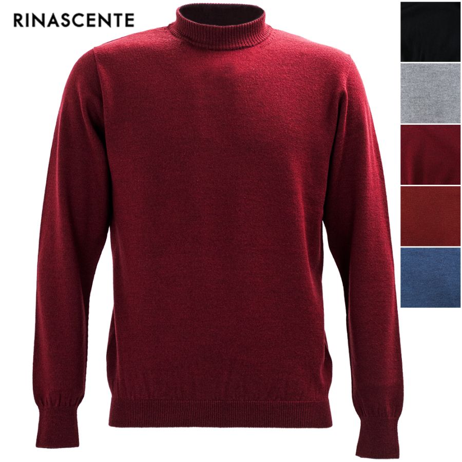 リナシェンテ セーター メンズ キャッシュウール モックネック ハイゲージ ニットセーター RINASCENTE 204-61907R RST 秋冬新作