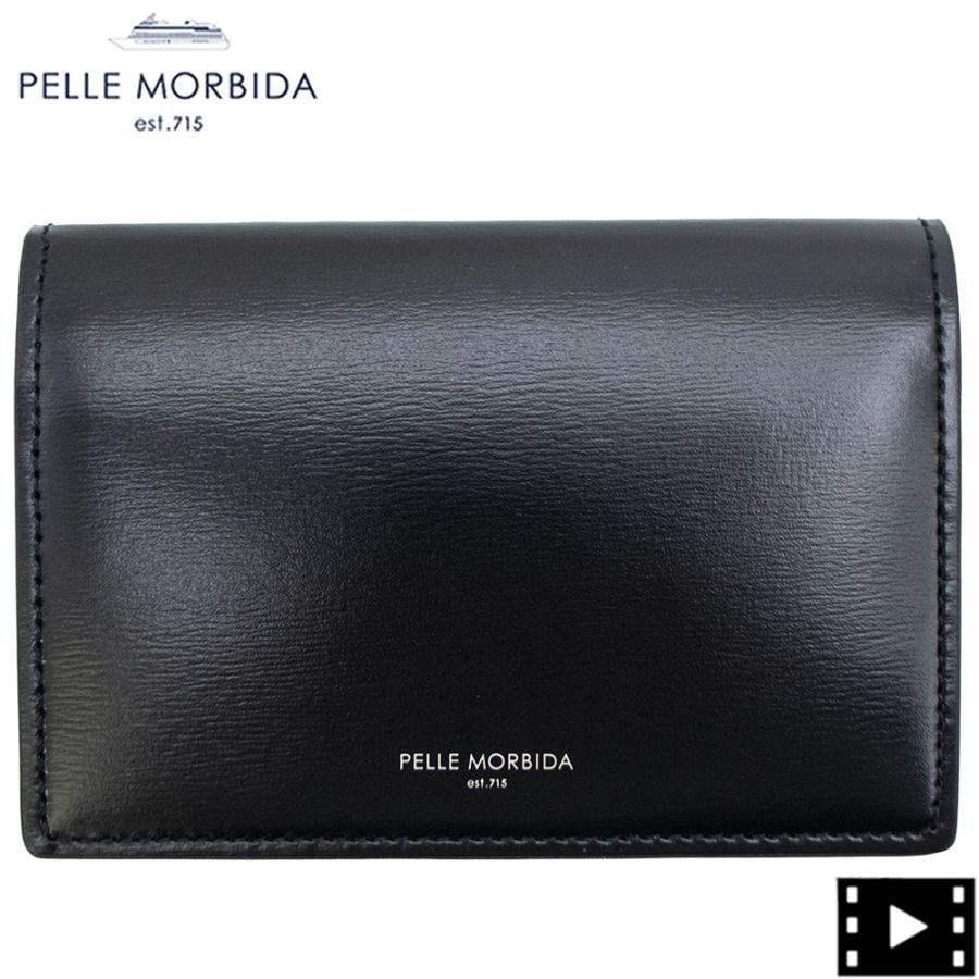 ペッレモルビダ カードケース Victoria社 カーフレザー 2つ折りカードケース バルカ PELLE MORBIDA BARCA PMO-BA705 PMO BLACK 秋冬新作