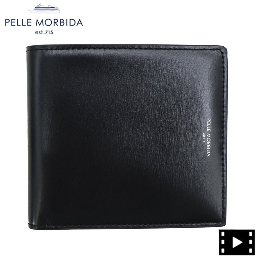 ペッレモルビダ 財布 Victoria社 カーフレザー 2つ折り財布 バルカ PELLE MORBIDA BARCA PMO-BA735 PMO BLACK 秋冬新作