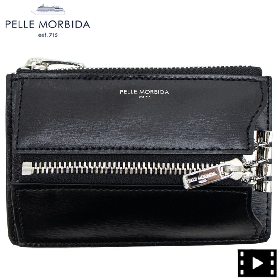 ペッレモルビダ コインケース  Victoria社 カーフレザー キーケース一体型コインケース バルカ PELLE MORBIDA BARCA PMO-BA736 PMO BLACK 秋冬新作