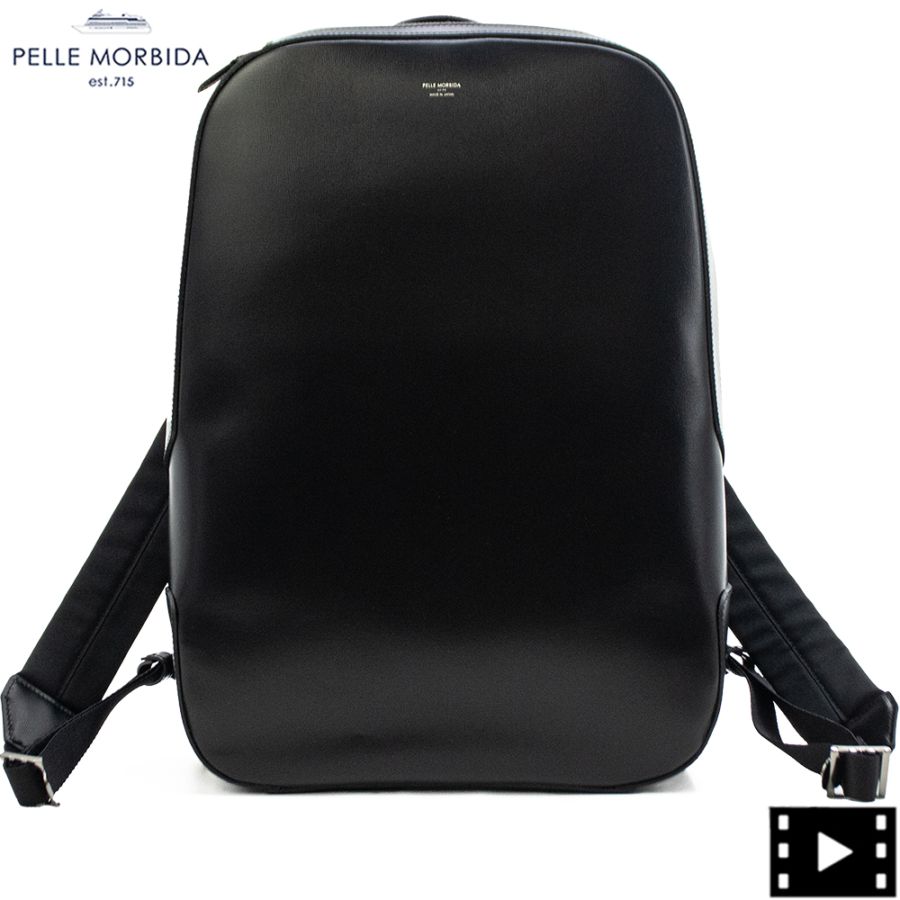 ペッレモルビダ バックパック 牛革 ガラスレザーバックパック キャピターノ PELLE MORBIDA Capitano PMO-CA403 PMO BLACK 秋冬新作
