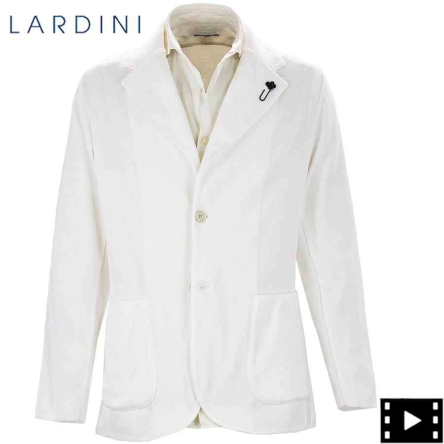 <美品>LARDINI シルク100% 春夏 ホワイト ジャケット サイズ42 メンズブランド,L,LARDINI（ラルディーニ） | ファッション通販