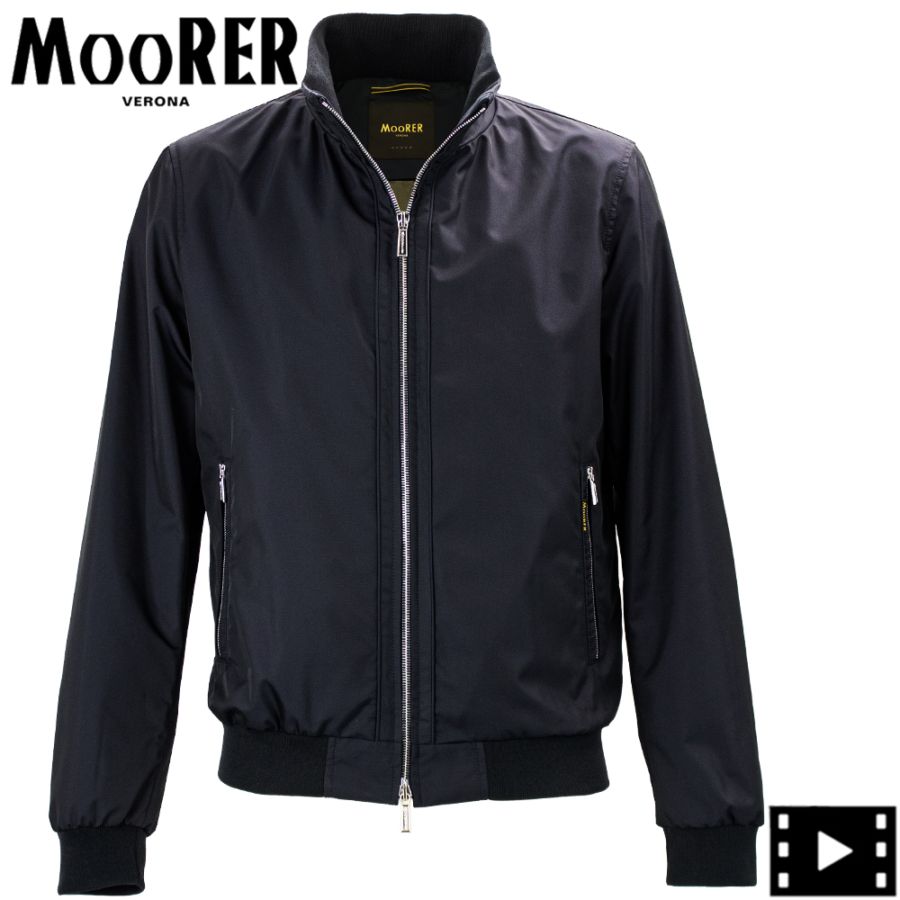 ムーレー ブルゾン メンズ 撥水 ポリエステル スタンドカラー ジップアップブルゾン マネッティ MOORER MANETTI WK MRE BLU 春夏新作