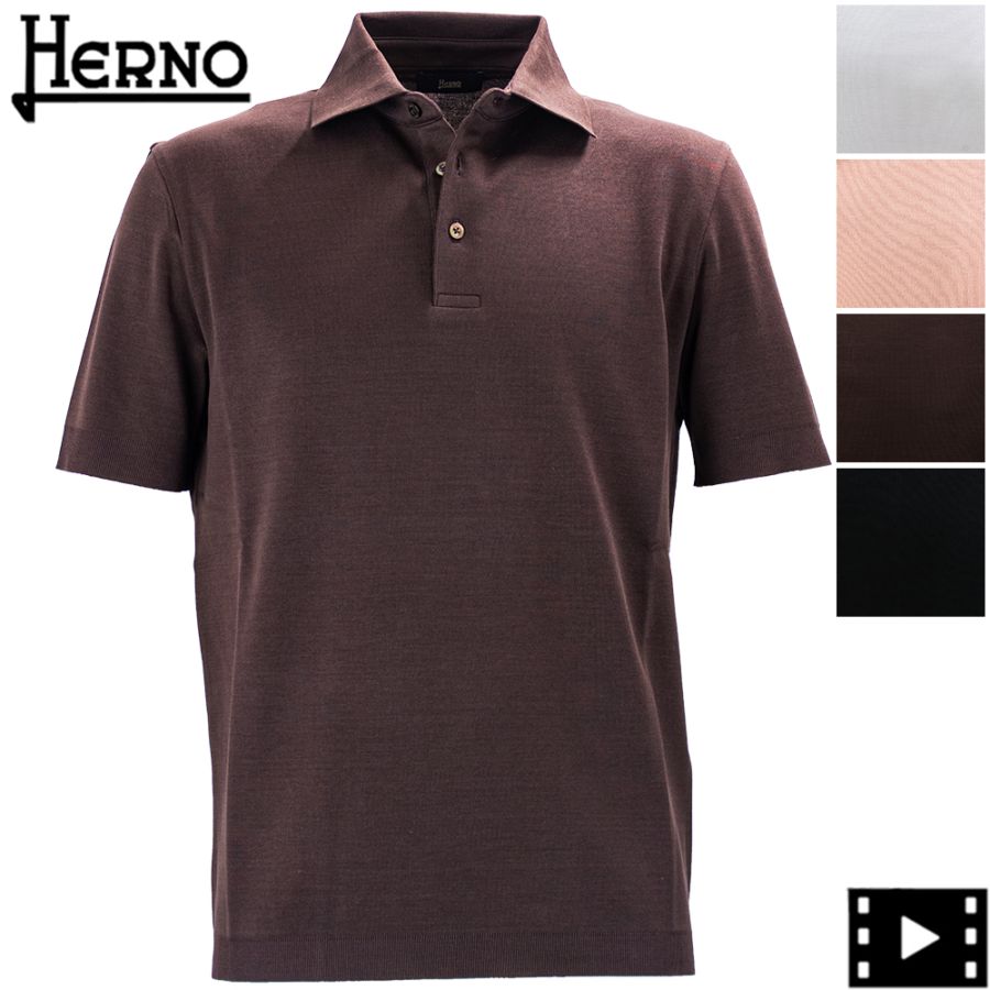 ヘルノ ポロシャツ メンズ  コットン 半袖 ニットライクジャージーポロシャツ HERNO JPL00125U HER 52059 春夏新作