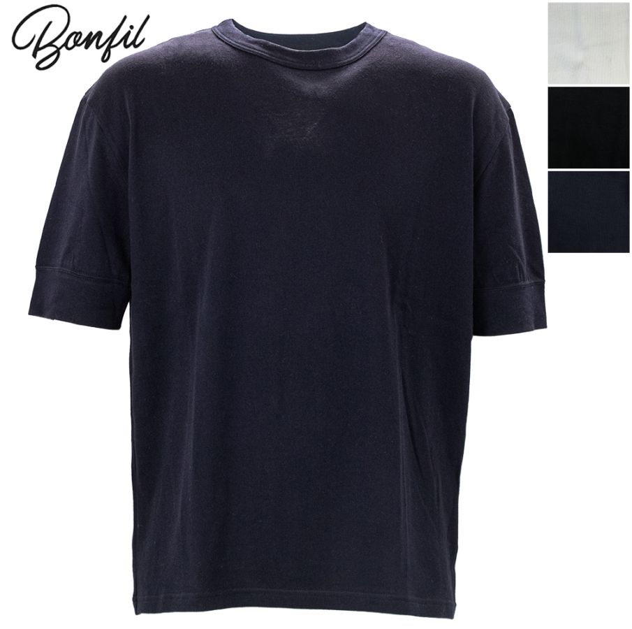 ボンフィル カットソー メンズ コットンカシミヤ クルーネック 半袖 カットソー Bonfil B02-1 BNF S/S Crew 春夏新作