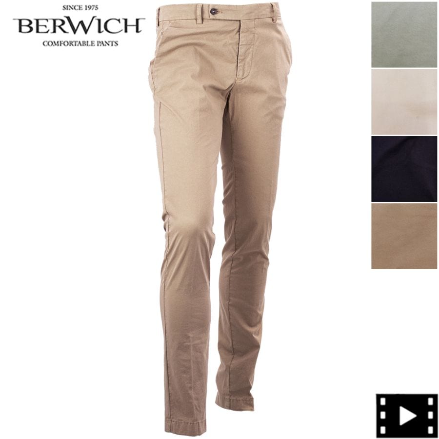 ベルウィッチ パンツ メンズ コットン ギャバジン ストレッチ ガーメントダイ スリムフィット テーパードチノパン BERWICH JMORELLO-GD BRW TS0001X 春夏新作
