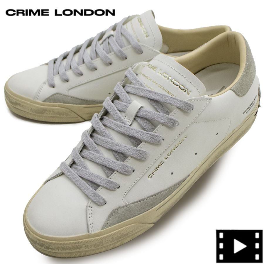 クライムロンドン スニーカー メンズ イタリアンカーフレザー ローカット スニーカー CRIME LONDON DISTRESSED CML 19053PP8 10 春夏新作