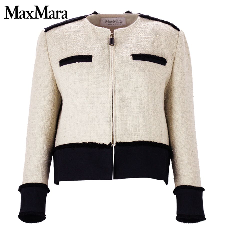 マックスマーラ ジャケット レディース コットン リネン バスケットウィーブジャケット MaxMara MXMPAGAIA 1041116206 001 春夏新作