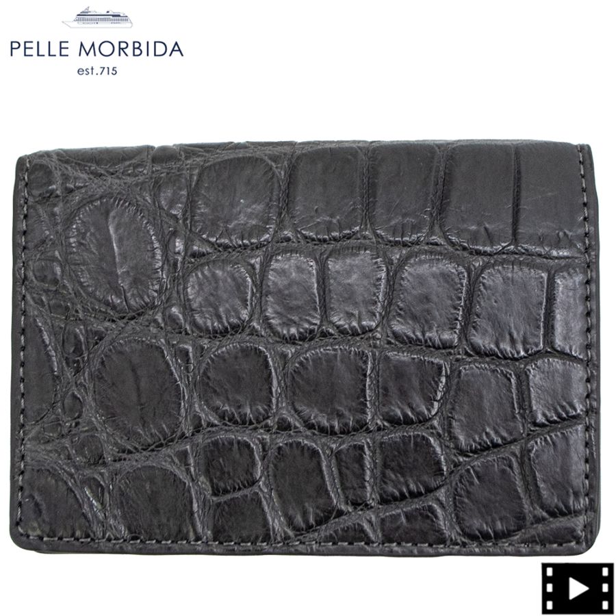 ペッレモルビダ カードケース クロコダイル カード入れ 名刺入れ PELLE MORBIDA PMO-CRS103 PMO CHARCOAL GRAY 春夏新作
