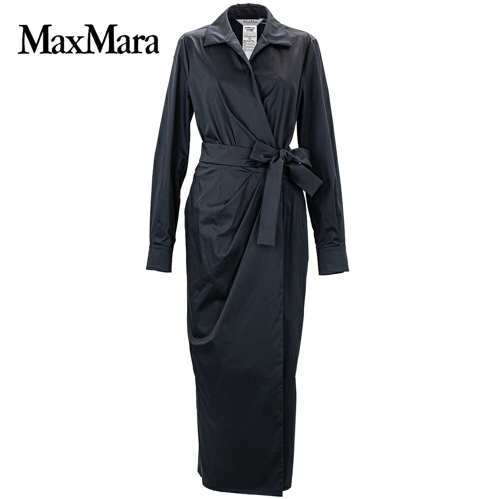 マックスマーラ ワンピース レディース ストレッチ コットンナイロン ロングワンピース MaxMara MXMOTTELIA MAX 1221186206 002 春夏新作