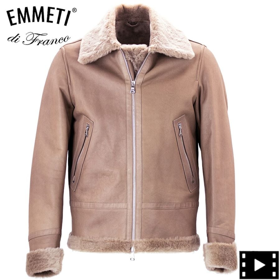 エンメティ ジャケット メンズ ラム スペシャルムートン B-3型 ムートンジャケット シルバージップ EMMETI ORWELL EMT SP MOUTON TYPE B-3 TAOPE 秋冬新作