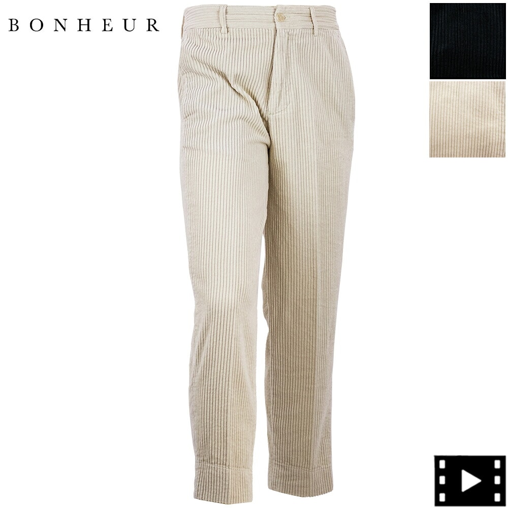 ボネール パンツ メンズ MARLANE社 コーデュロイ テーパードパンツ ポジターノ BONHEUR Positano BNR 100 秋冬新作