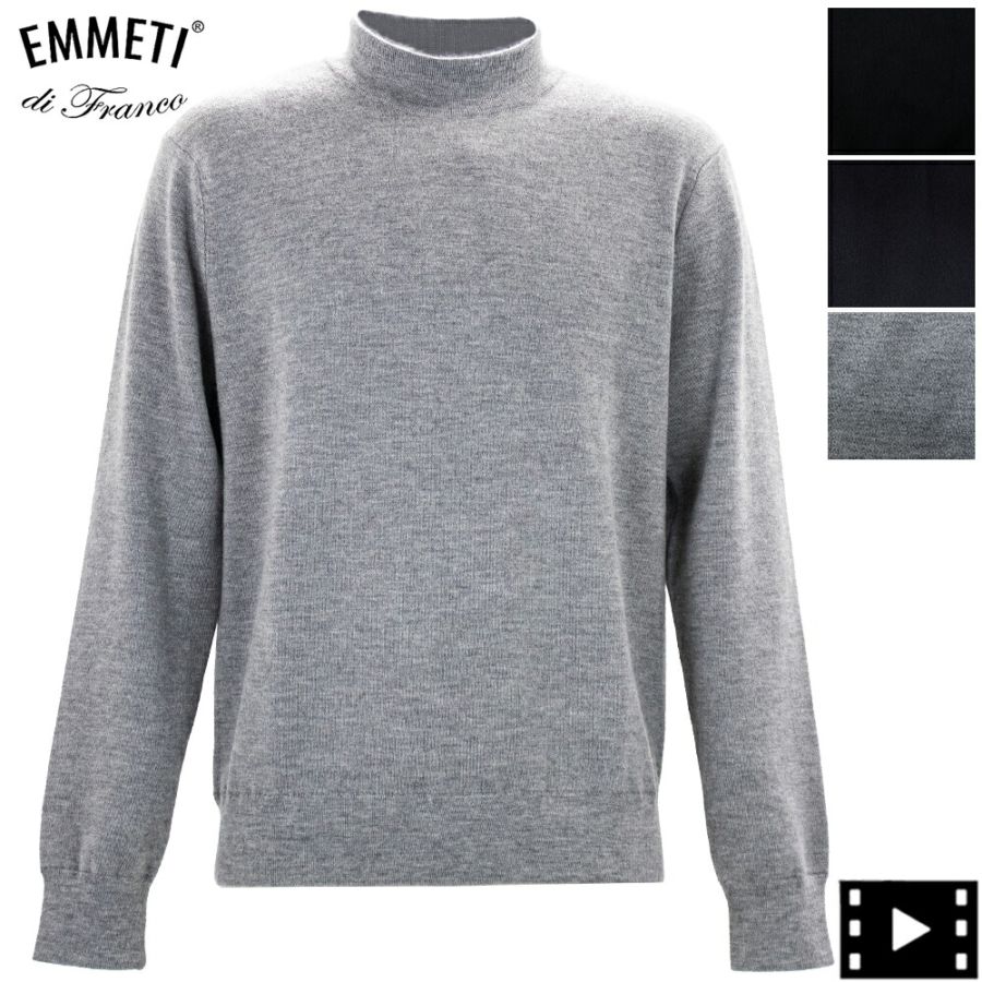 エンメティ セーター メンズ カシミヤ モックネック ニットセーター EMMETI CASHMERE MOCKNECK EMT 秋冬新作