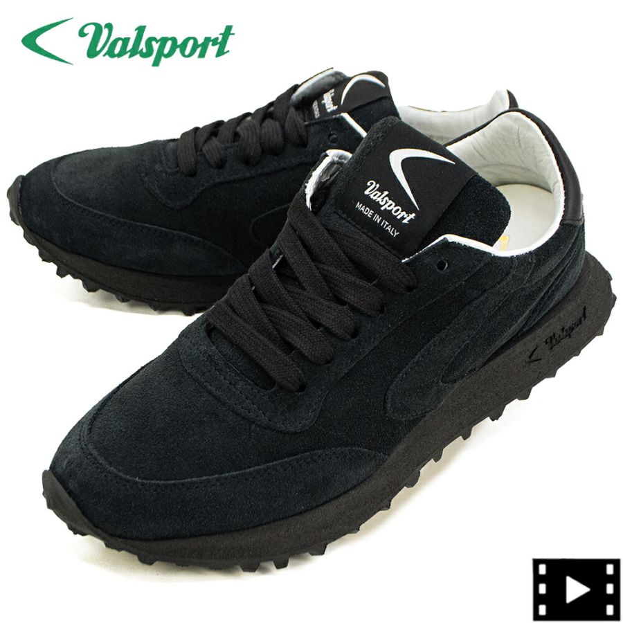 ヴァルスポルト スニーカー メンズ スエード ローカット スニーカー スタートシティ VALSPORT START CITY VST VS262UAVSR2586W BLACK 秋冬新作