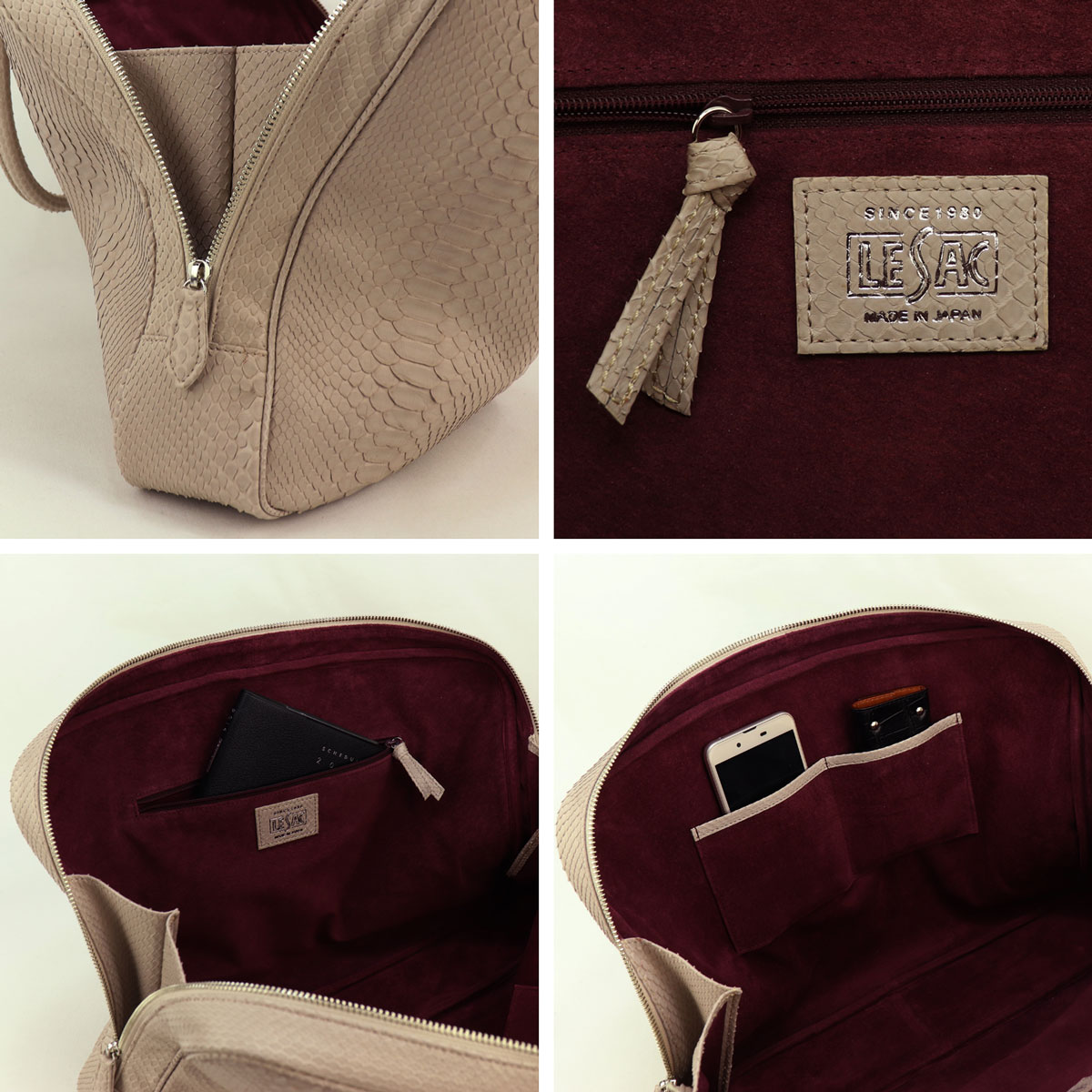 レザック ブリーフケース ダイヤモンドパイソン ブリーフケース LE'SAC ROMA TAUPE（トープ） 