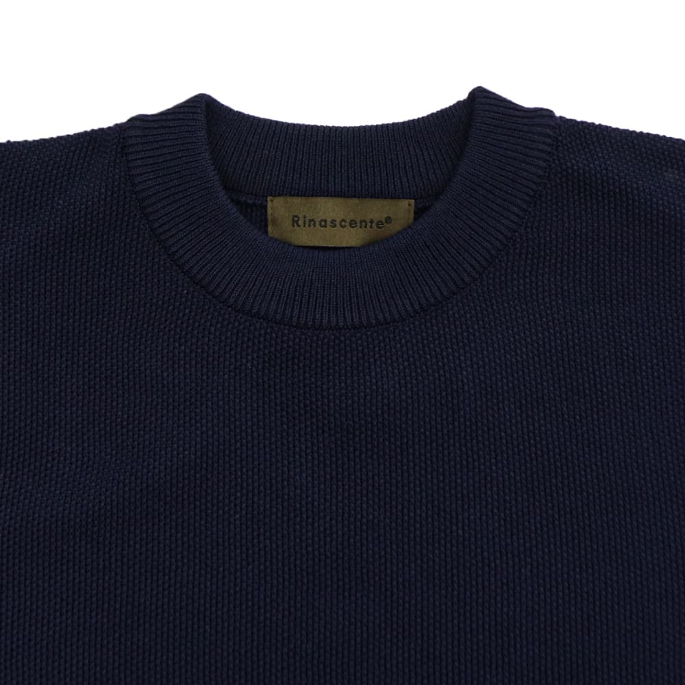 リナシェンテ カットソー メンズ ウォッシャブル サマーニット ピケ クルーネック ニットT RINASCENTE WASHABLE PIQUE CREWNWCK Cervo 233-95500 RST 春夏新作