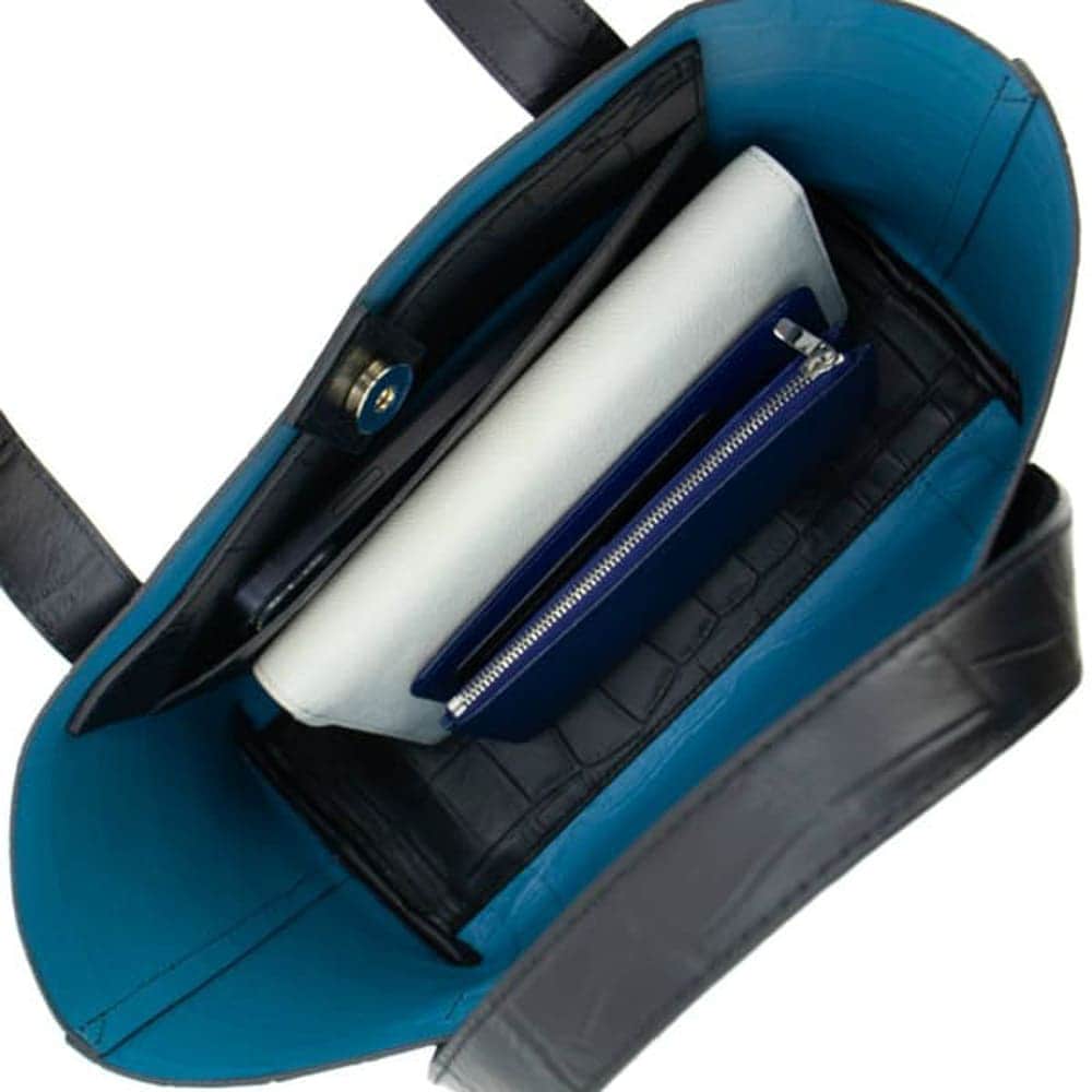 ペッレモルビダ トートバッグ クロコ型押し ダブルフェイスレザー ミニトートバッグ テーラマリーナ PELLE MORBIDA Tela Marina PMO-TE007SLELE PMO