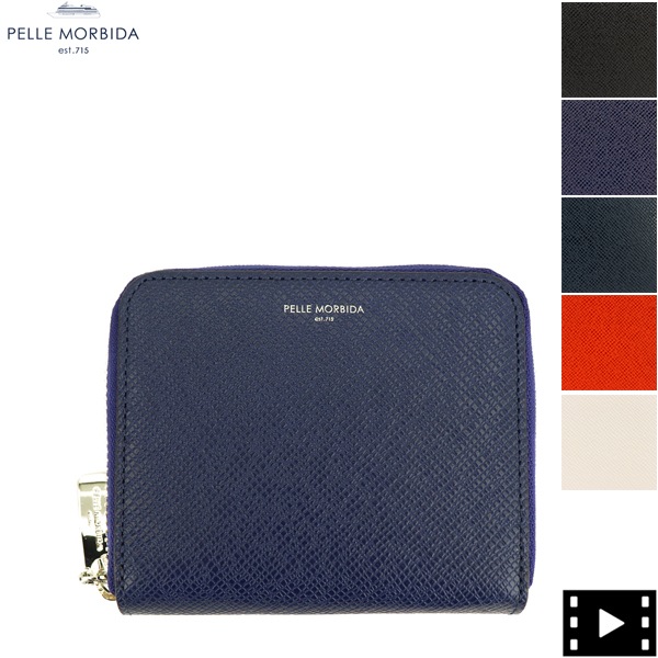 ペッレモルビダ コインケース バルカ ラウンドファスナー レザー 黒 ペッレモルビダ 財布 バルカ 型押しレザー ラウンドジップ ミニ