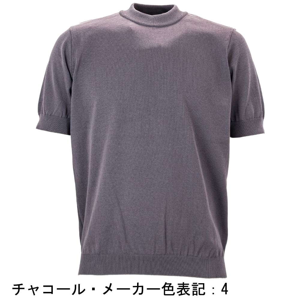リナシェンテ カットソー メンズ ウォッシャブル ハイゲージ サマーニット モックネック ニットT RINASCENTE Marmore 213-94901RA RST 春夏新作