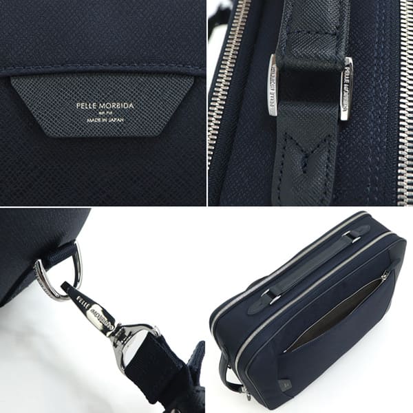 PELLE MORBIDA キャピターノ 2WAY ショルダートートバッグ 濃紺 PELLE MORBIDA キャピターノ 2WAY ショルダートートバッグ 濃紺