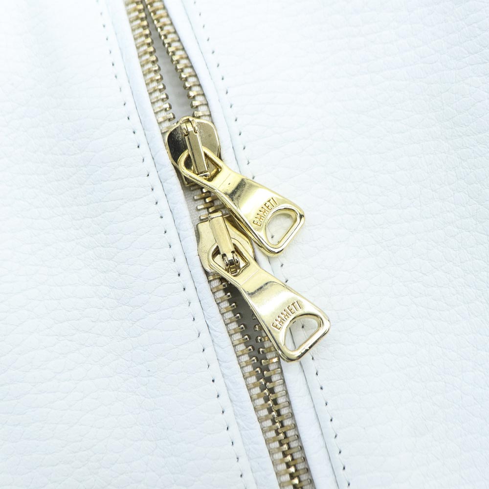エンメティ ライダース メンズ 0.7mm厚 スペシャル ラムレザー シングルライダース ユーリ ゴールドジップ EMMETI JURI EMT SP LEATHER BIANCO