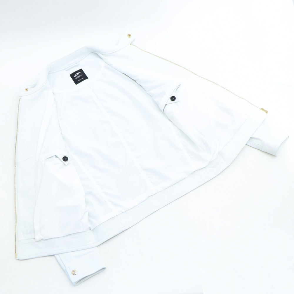 エンメティ ライダース メンズ 0.7mm厚 スペシャル ラムレザー シングルライダース ユーリ ゴールドジップ EMMETI JURI EMT SP LEATHER BIANCO