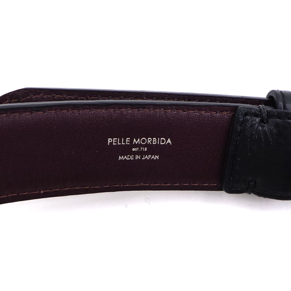 ペッレモルビダ ベルト メンズ 型押しレザー 牛革 スタッズ レザーベルト ロンドンコレクション PELLE MORBIDA London PMO-BAB003LO PMO BLACK