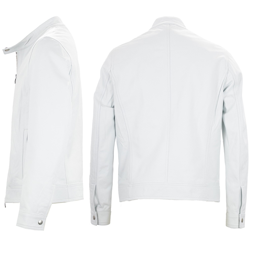 エンメティ ライダース メンズ 0.7mm厚 スペシャル ラムレザー シングルライダース ユーリ シルバージップ EMMETI JURI EMT SP LEATHER BIANCO