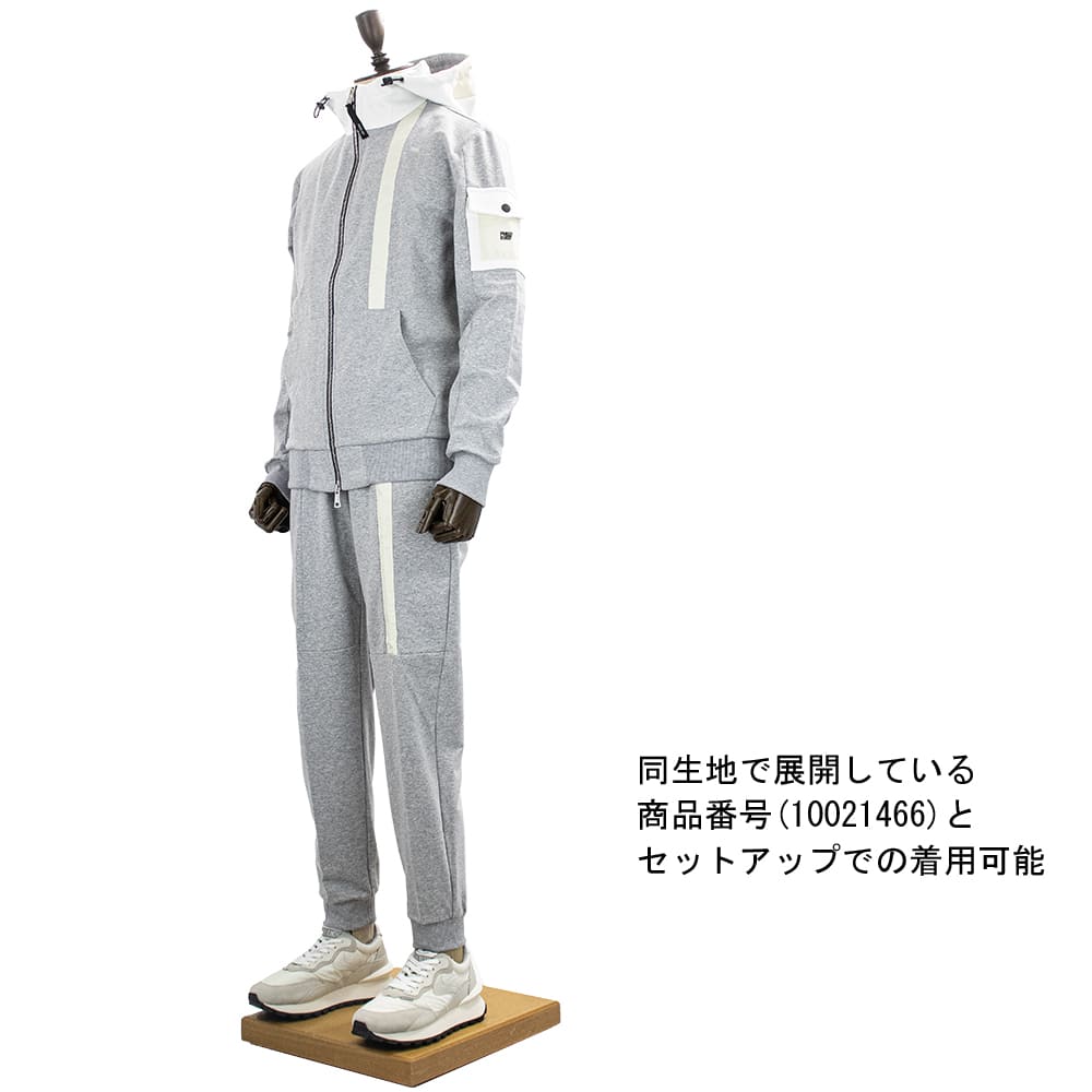 ピーエムディーエス パーカー メンズ コットン 切替 ジップアップ 