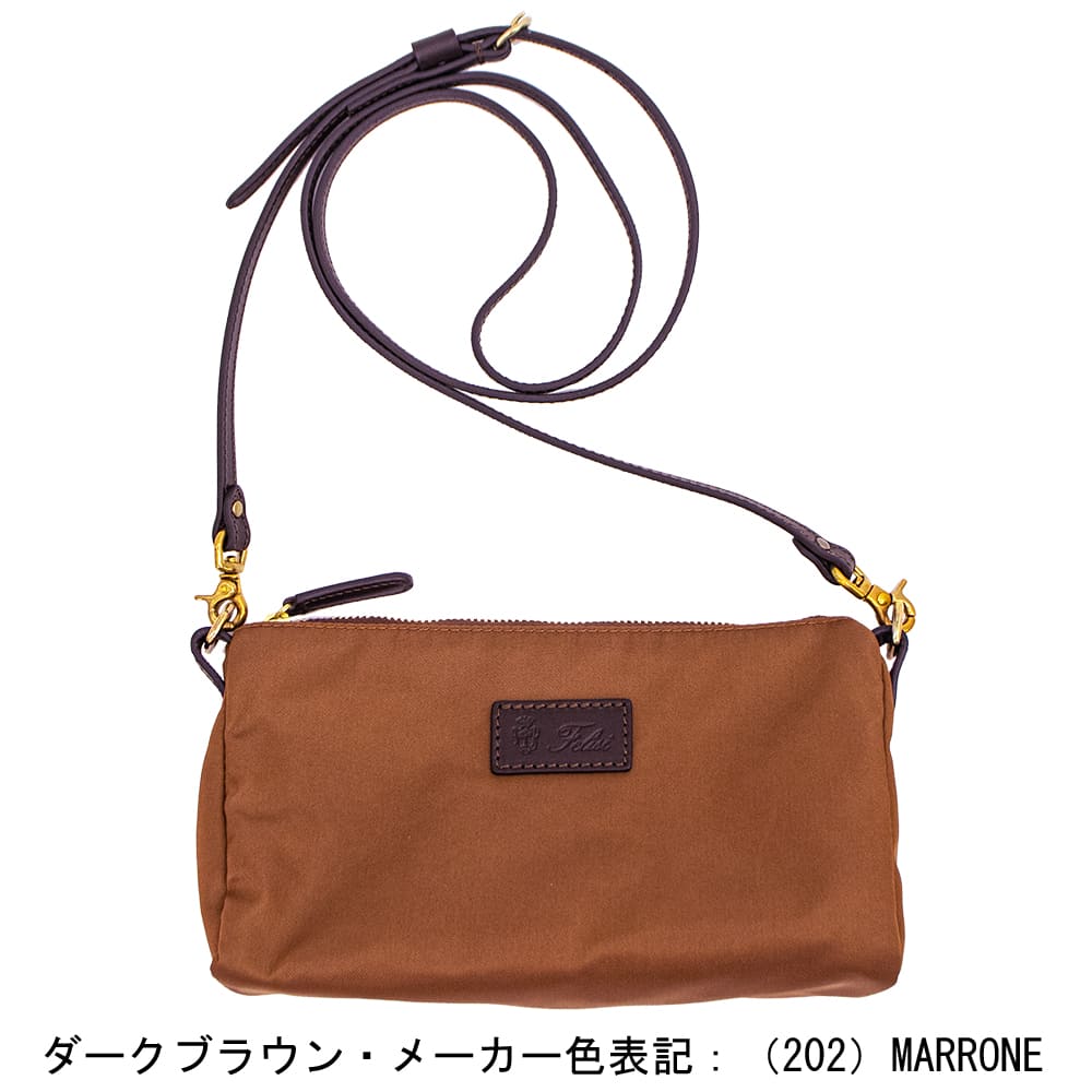 【超美品】フェリージミニショルダーポーチ フェリージ バッグ ナイロン×バケッタレザー ミニショルダーバッグ