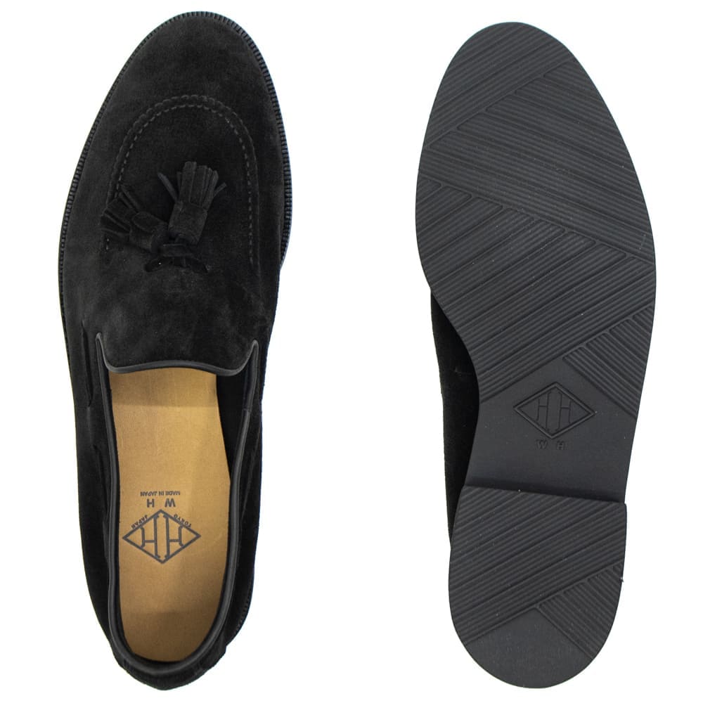 ダブルエイチ レザーシューズ メンズ チャールズFステッド社 ヤヌスカーフ タッセルローファー ソフトシリーズ WH WHF-0002J WH0 BLK 春夏新作