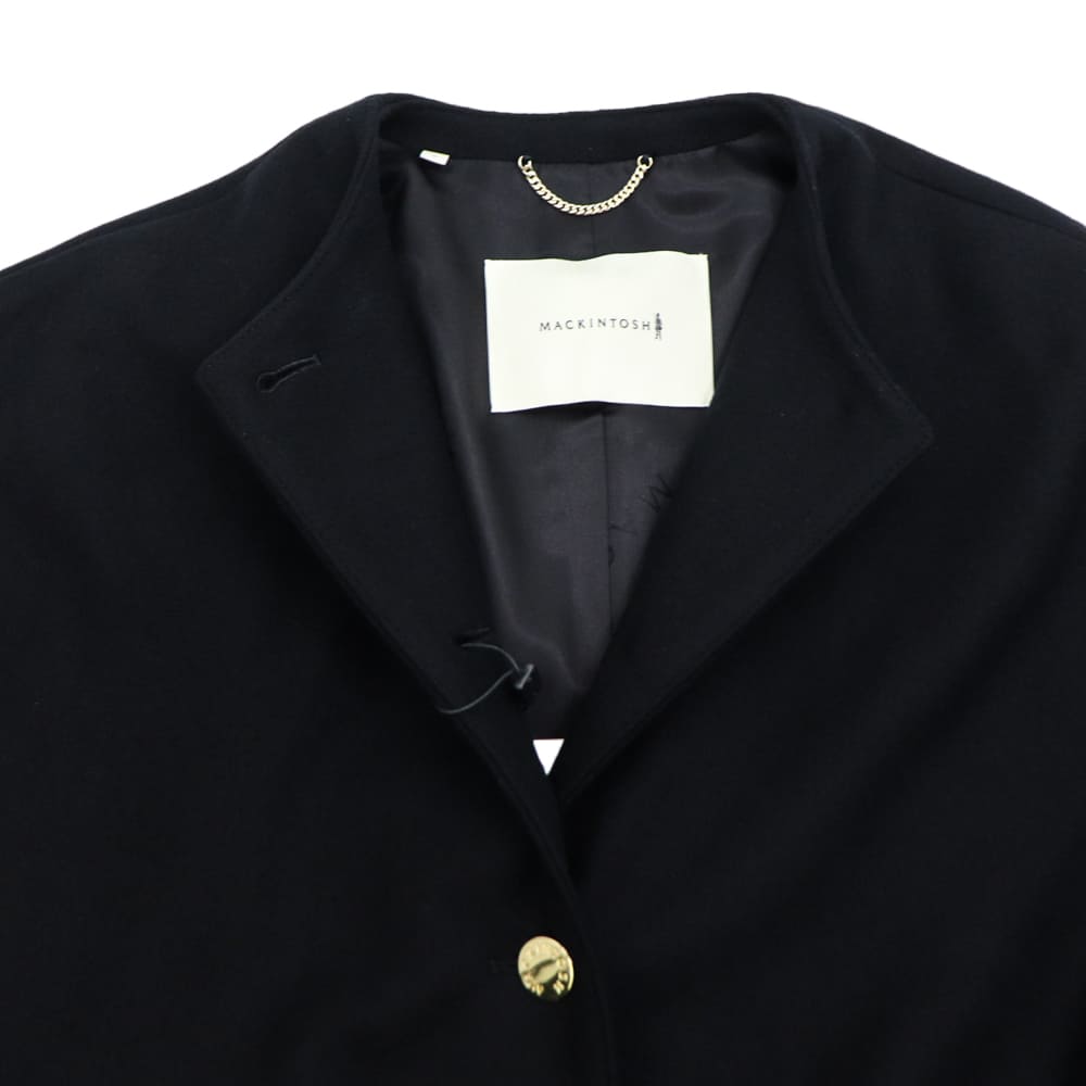 未使用級 マッキントッシュ ハンビー コート 黒 8 L 金ボタン ノー