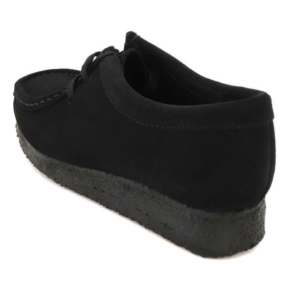 クラークス オリジナルズ レザーシューズ レディース スエード ワラビー CLARKS ORIGINALS WALLABEE CLK 26155522 BLACK SUEDE（ブラック）