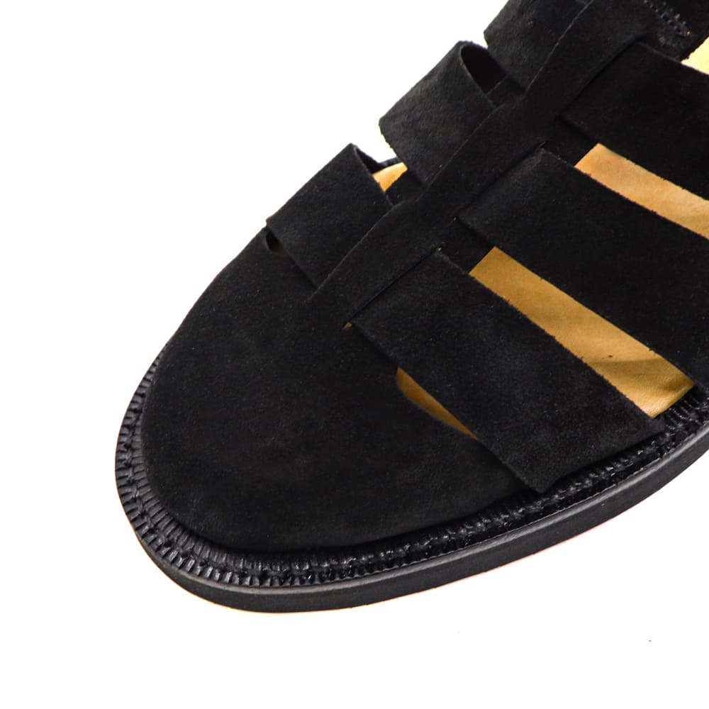 ダブルエイチ サンダル メンズ チャールズFステッド社 ヤヌスカーフ スエード グルカサンダル 干場氏別注モデル WH WHSCT-0900S WH0 BLK 春夏新作