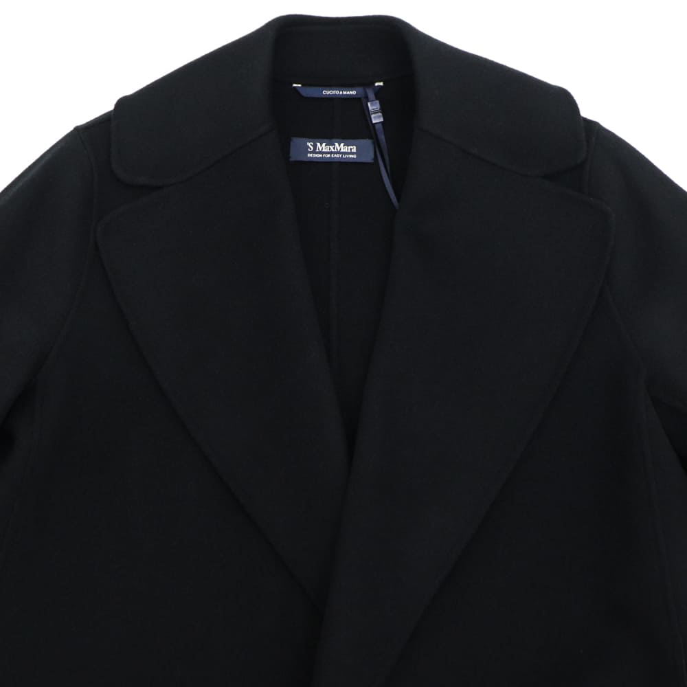 【最高級】マックスマーラ ヴァージンウール100% Pコート ショート丈 白タグ ポルド] ピュア ヴァージンウール ダブルフェイス コート, ecru | Max Mara