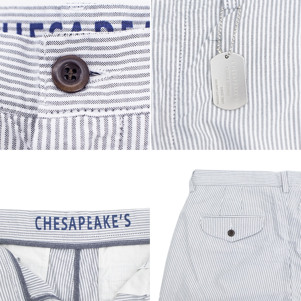 チェサピークス ハーフパンツ メンズ コットン オックスフォード ストライプ ショートパンツ CHESAPEAKE`S NUNTUCKET OXFORD CHP 35 春夏新作