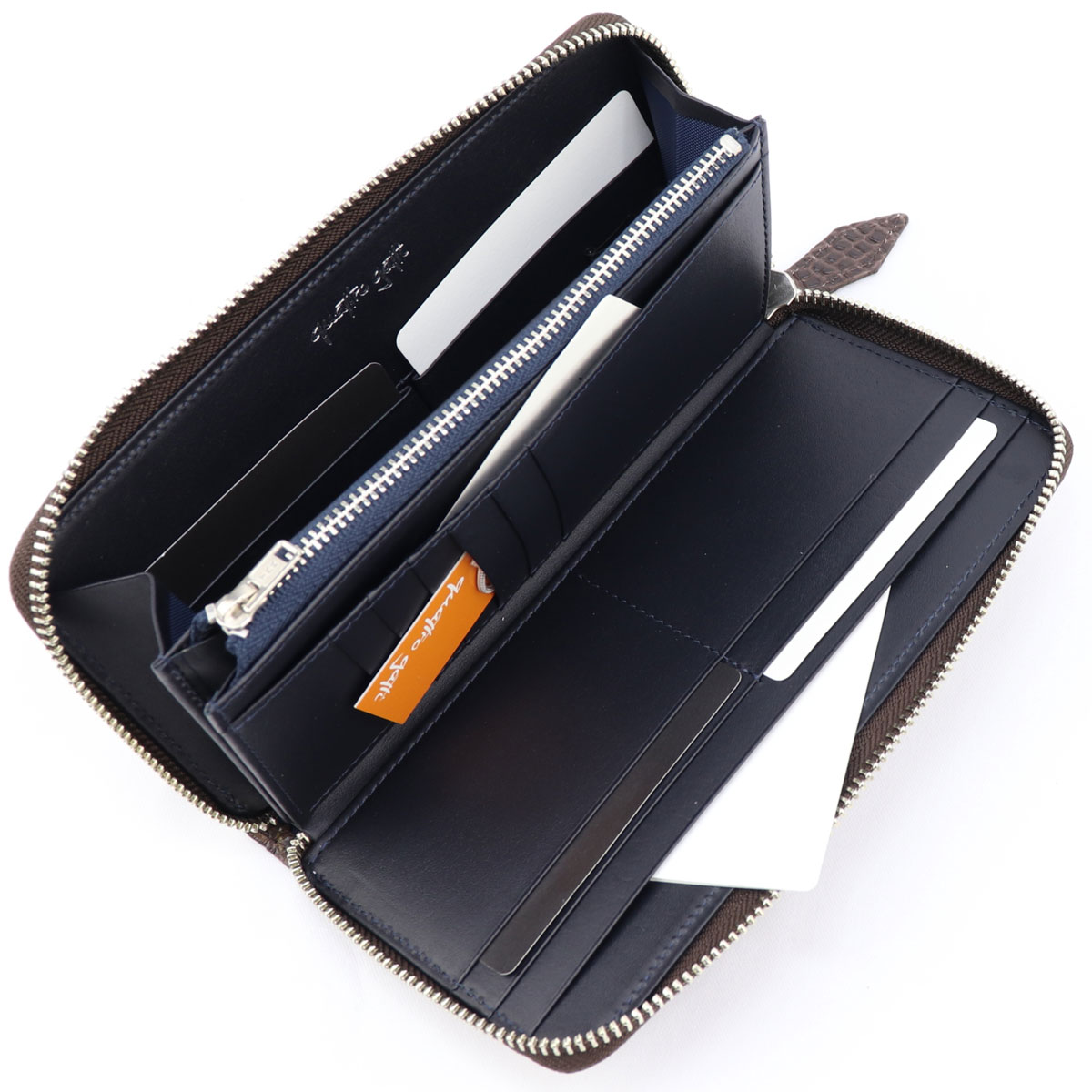 クアトロガッティ 財布 クロコダイル ラウンドジップ 長財布 QUATTRO GATTI 8137 BROWN(ブラウン)