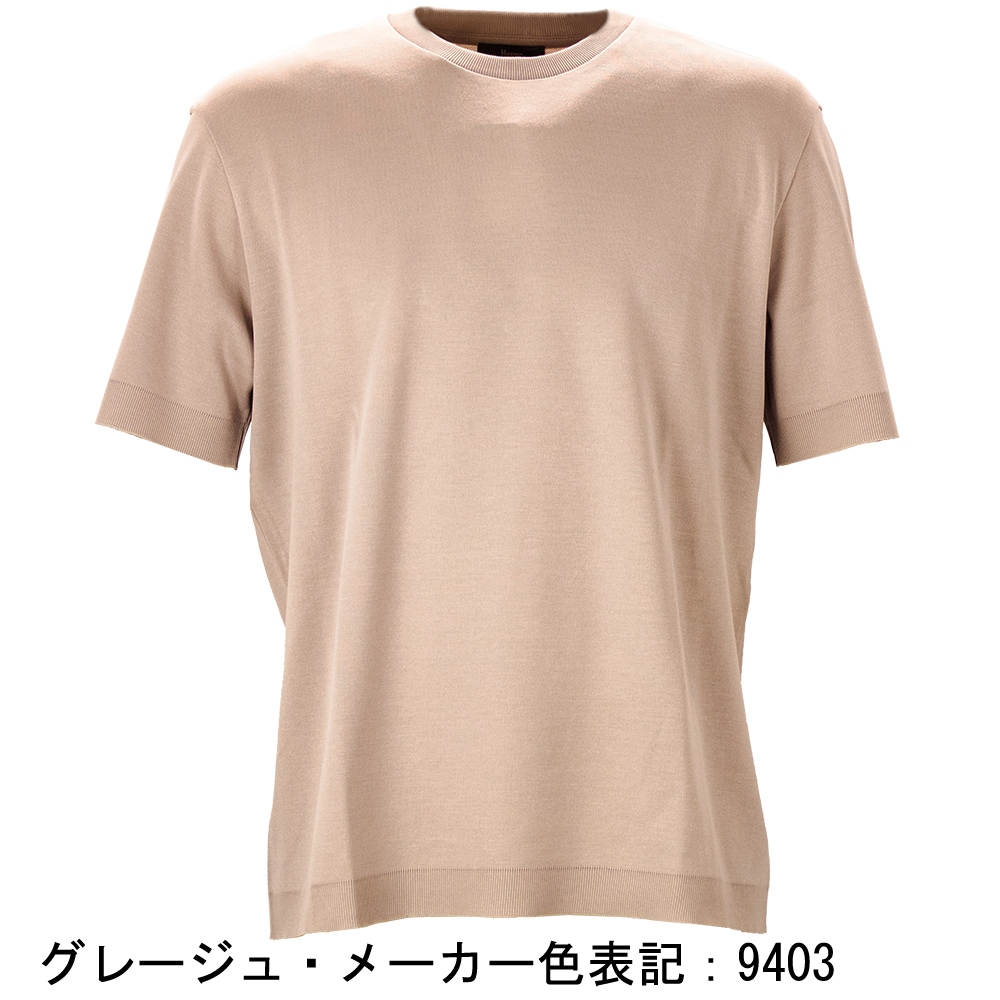 ヘルノ Tシャツ メンズ コットン ジャージー ニット エフェクト クルー