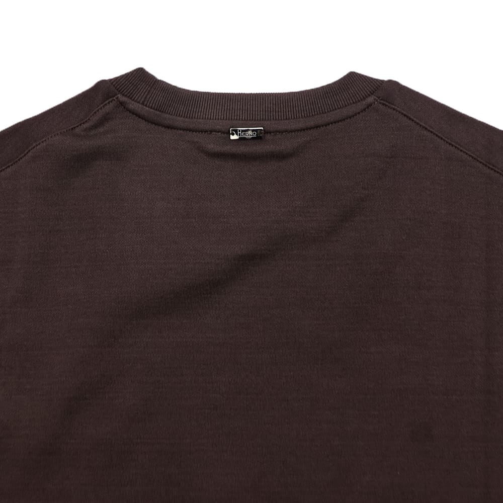 定価3,9万 HERNO コットンニットエフェクト クルーネックカットソー ヘルノ Tシャツ メンズ コットン ジャージー ニット エフェクト クルー