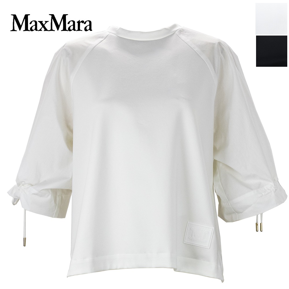 マックスマーラ カットソー レディース テクニカルコットンジャージー バイマテリアル Tシャツ ウエスト MaxMara MXMWEST 1941076206 春夏新作