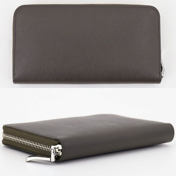 PELLE MORBIDA / 長財布/牛革/GRY/無地/メンズ/PMO-BA510 ペッレモルビダ 財布 型押しレザー ラウンドジップ 長財布 PELLE