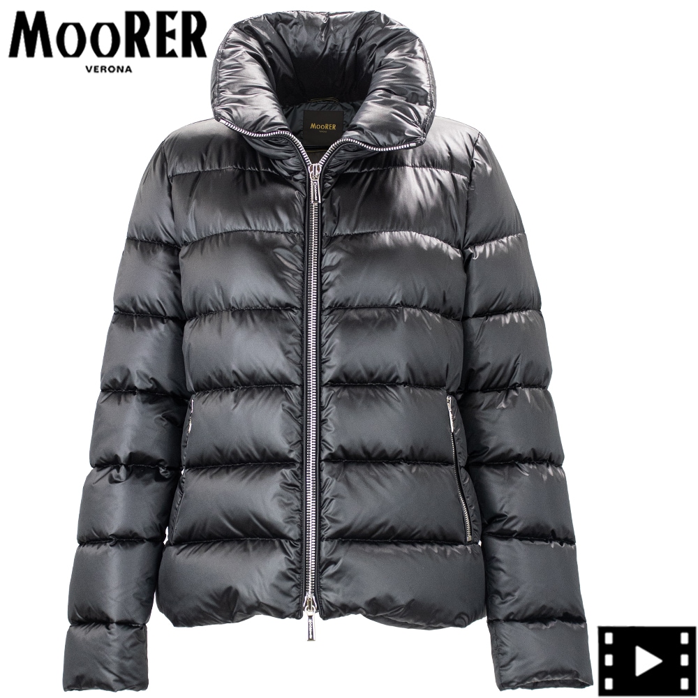 未使用級✨MOORERムーレー FLAVIA-MRW カシミヤダウン42 グレー ムーレー ダウン レディース ナイロン アルジェンテア ショート