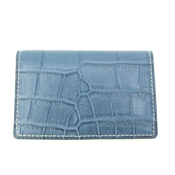 クアトロガッティ カードケース クロコダイル レザー 2つ折りカードケース QUATTRO GATTI 8177 QTG BLUEJEAN