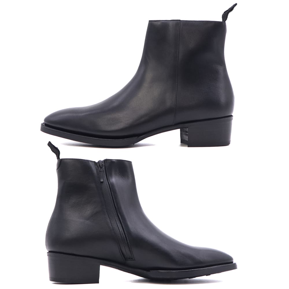 ダブルエイチ ブーツ メンズ デュプイ社製 プーマエイチ 撥水レザー サイドジップブーツ WH WHA-6901PU WH0 PUMA H BLK