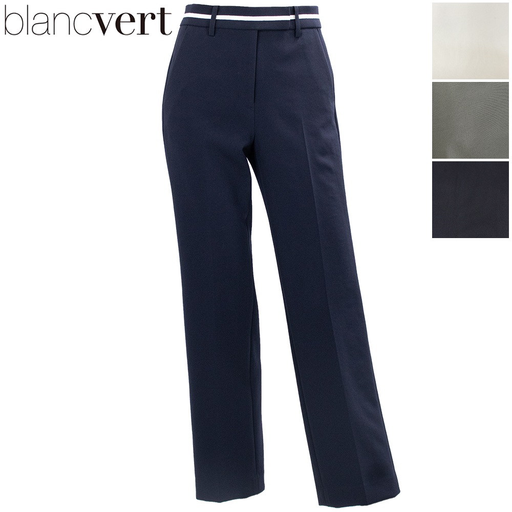 ブランベール パンツ レディース ラインベルトストレートパンツ BLANCVERT LW4419105 BVR 秋冬新作