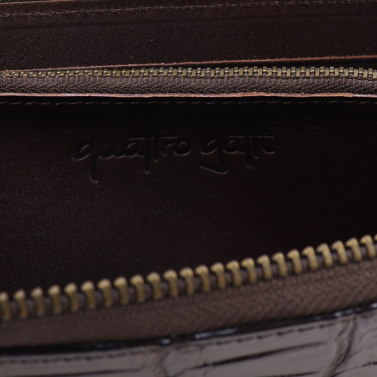 クアトロガッティ 財布 クロコダイル ラウンドジップ 長財布 QUATTRO GATTI 8101 BROWN(ブラウン)
