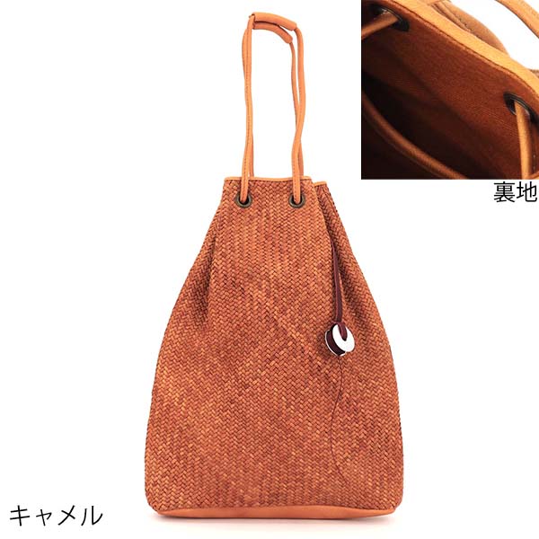 fattoria del cuoio メッシュ　巾着　バッグ　黒　革　イタリア製 セール 半額以下】ファットリア デル クオーイオ バッグ イントレ