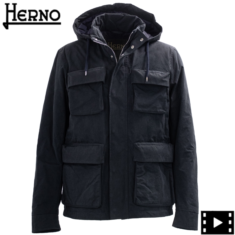 【高機能】HERNO SUB-ZERO M65フィールドダウンジャケット 50 HERNO ヘルノ [秋冬] M-65 ワックスコットン ブルゾン ダウン