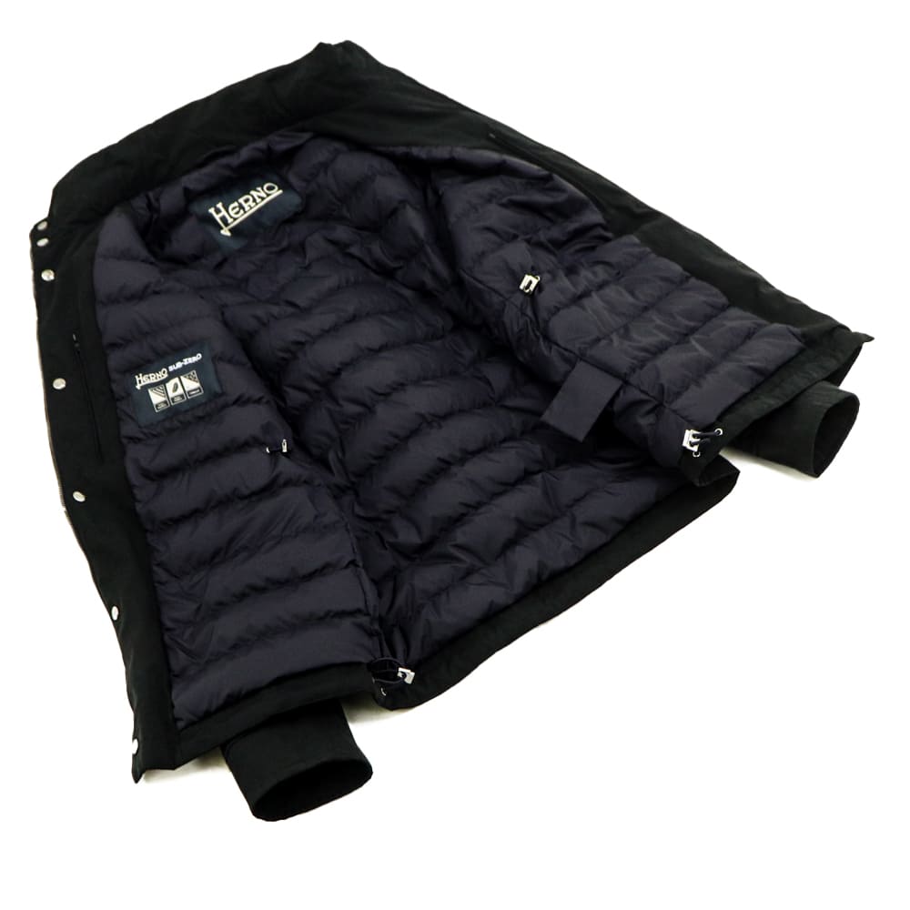 ヘルノ ダウン メンズ ワックスコーティング M-65 フーデッド