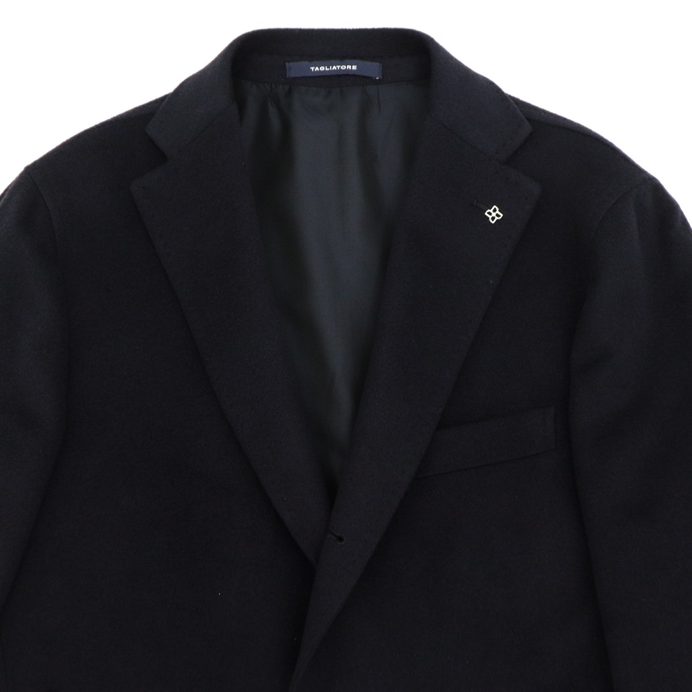 美品⭐︎タリアトーレ TAGLIATORE シングルチェスターコート 48 黒 タリアトーレ コート メンズ カシミア 段返り3B シングル